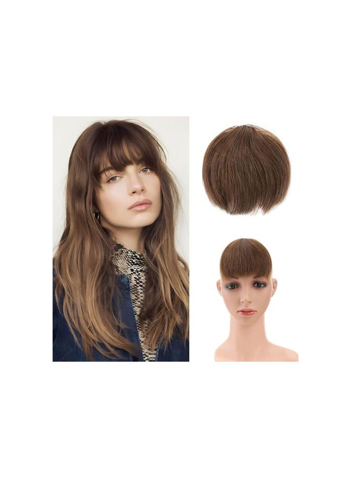Generic Synthetic Hair Extension Front Bangs Short Straight Brown