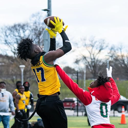 Battle Sports Double Threat Wide Receiver Football Gloves - Adult and Youth Football Gloves - Ultra Stick Gloves - Youth X-Large, Blue - Image 4