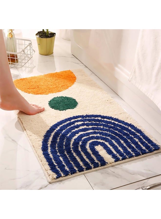 UKELER Boho Bath Mats Non Slip Geometric Bathroom Rugs Fluffy Soft Absorbent Bath Rug for Bathroom Shower Sink Home Entryway Bohemian Farmhouse Decor 30"×20", Camel - Image 2