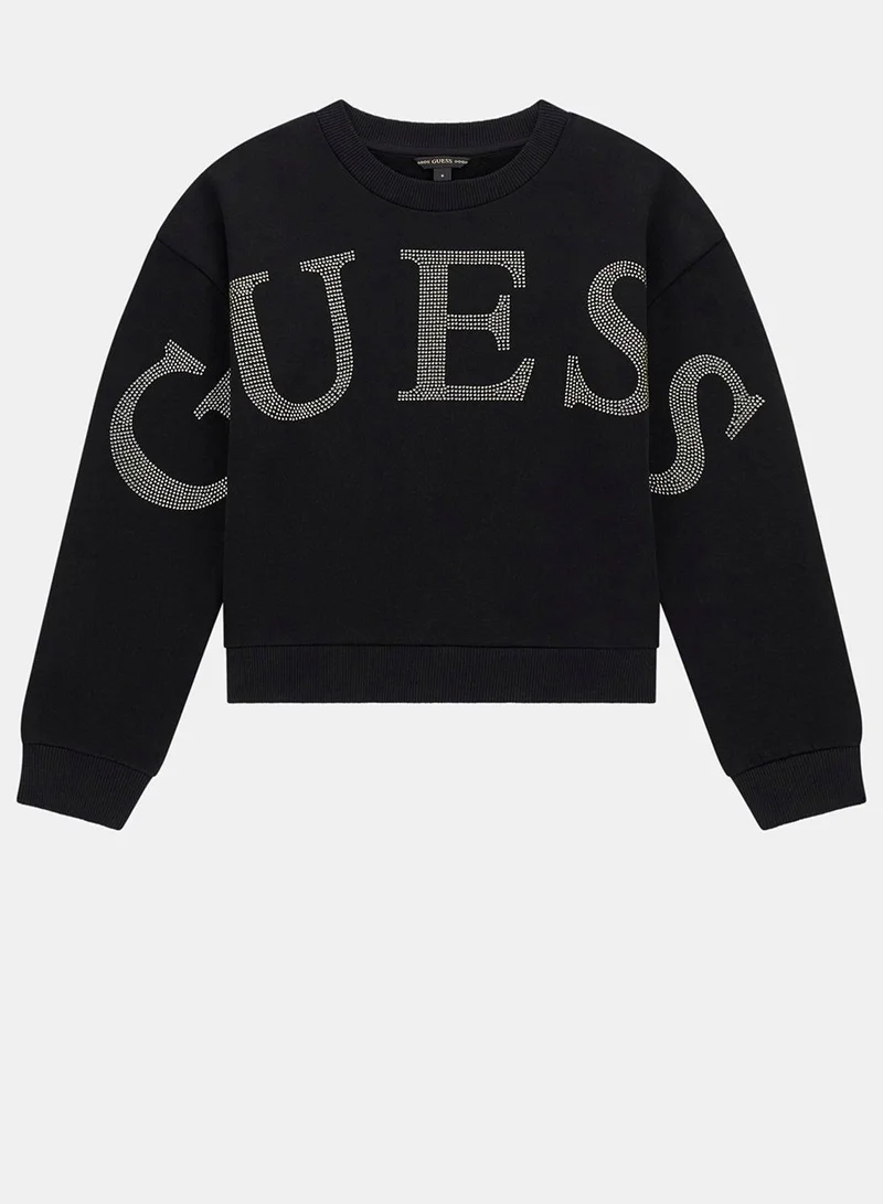 جس سويت شيرت أطفال بياقة مستديرة بطبعة جرافيك