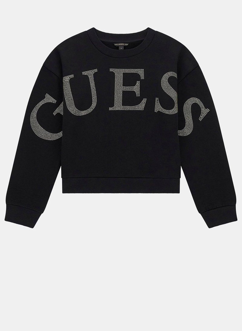 GUESS Kids Graphic Crew Neck Sweatshirt - Image 2