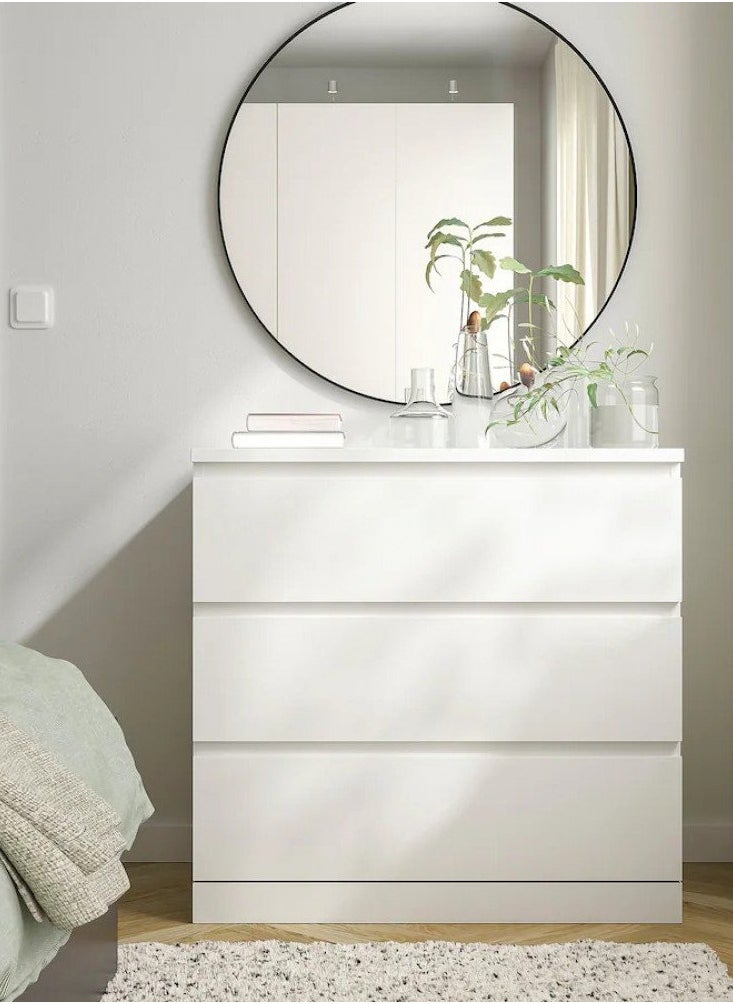 Qasr Albayan - Cabinet of 3 drawers white80x78 cm - Image 1