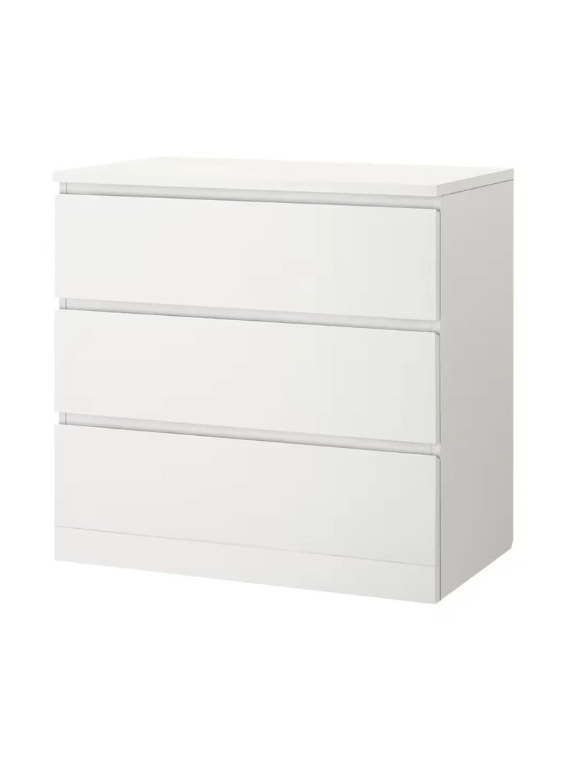 Qasr Albayan - Cabinet of 3 drawers white80x78 cm - Image 1