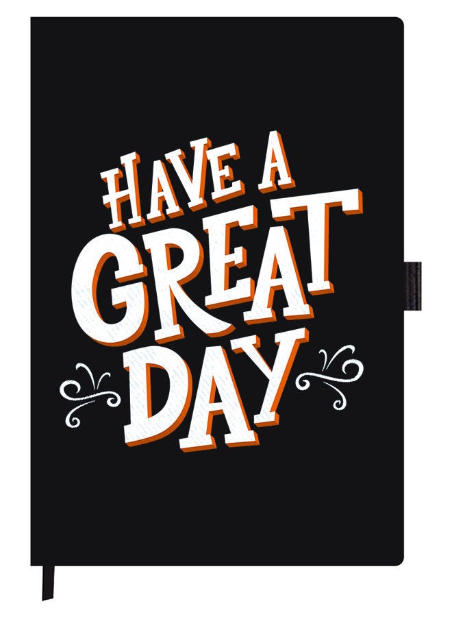Theodor دفتر مصمم بحجم A5 غلاف سميك أسود، أتمنى لك يوماً رائعاً - Image 1