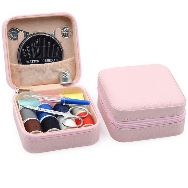 FunBlast Sui Dhaga Kit – Needle and Thread Box, Small & Portable Travel Sewing Kit With Small Scissor, Thread Set, Tailoring Accessories, Emergency Stitching Kit (Pink) - Image 4