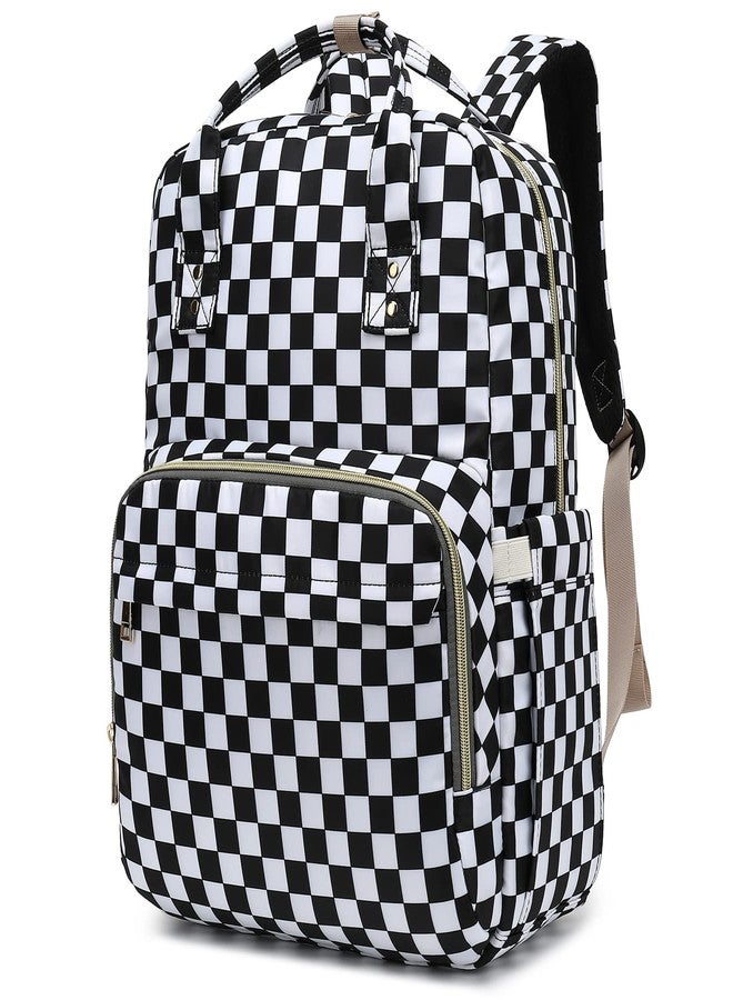 Kouxunt Checkered Laptop Backpack College Bookbag School Backpack for Women Girls, Travel Backpack 15.6 Inch Computer Backpacks - Image 1