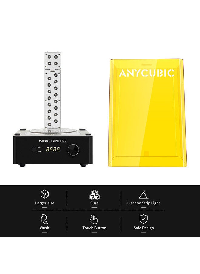 Anycubic - Wash and Cure Plus Washing Curing 2 in 1 Machine with L-Shaped Strip Curing Light & Rotary Curing Platform Compatible with Mars Pro Photon Mono X LCD 8.9'' 3D Printer Washing Size 192x120x290mm - Image 1