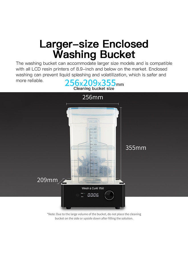Anycubic - Wash and Cure Plus Washing Curing 2 in 1 Machine with L-Shaped Strip Curing Light & Rotary Curing Platform Compatible with Mars Pro Photon Mono X LCD 8.9'' 3D Printer Washing Size 192x120x290mm - Image 1