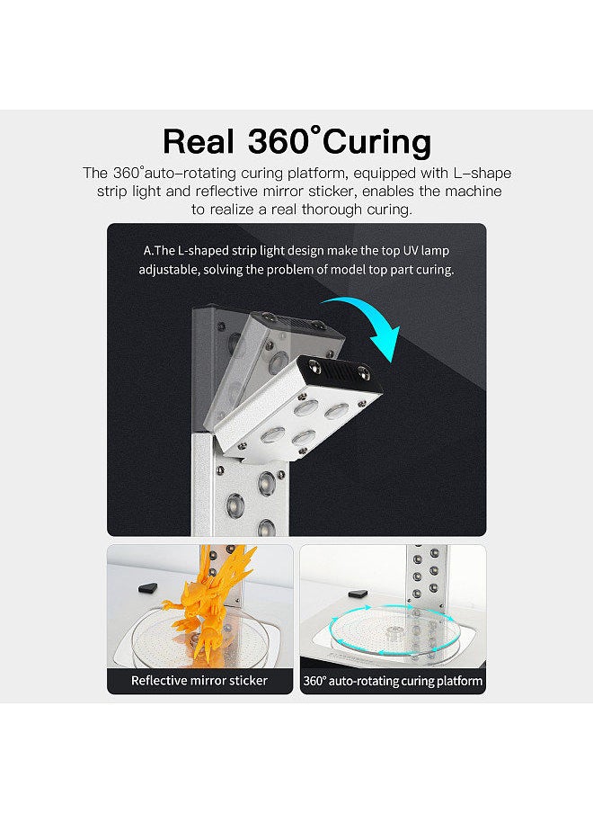 Anycubic - Wash and Cure Plus Washing Curing 2 in 1 Machine with L-Shaped Strip Curing Light & Rotary Curing Platform Compatible with Mars Pro Photon Mono X LCD 8.9'' 3D Printer Washing Size 192x120x290mm - Image 1