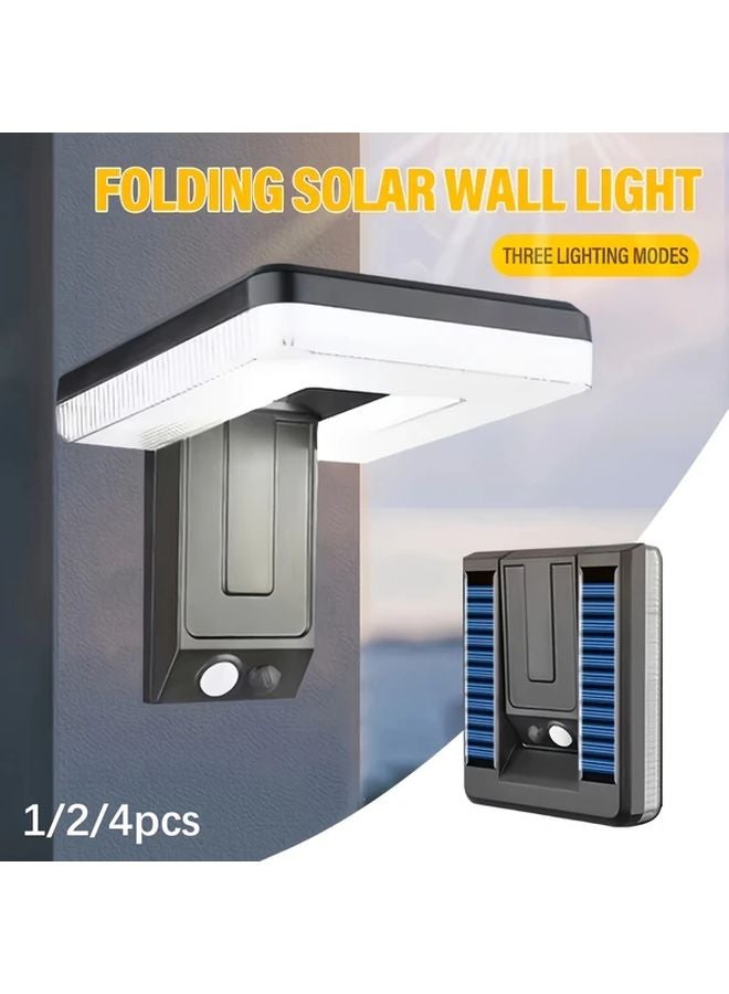 4 قطع أضواء الحائط الشمسية الخارجية LED ضوء الشارع بحساس حركة لحديقة المسار - Image 2