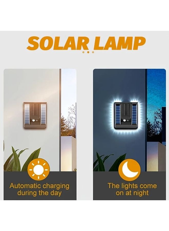 4 قطع أضواء الحائط الشمسية الخارجية LED ضوء الشارع بحساس حركة لحديقة المسار - Image 5