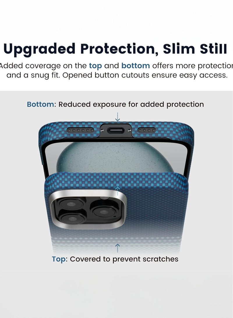 بيتاكا جراب منسوج فائق النحافة لهاتف آيفون 16 برو مع حافة كاميرا مرتفعة / لمسة منسوجة / متوافق مع MagSafe / حماية من السقوط والتلف - Moonrise - Image 3