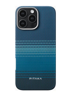 PITAKA Tactile Woven Ultra Slim Case for iPhone 16 Pro with Raised Camera Lip / Woven Touch / Compatible with MagSafe / Drop and Damage Protection - Moonrise  - Image 1