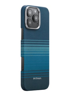PITAKA Tactile Woven Ultra Slim Case for iPhone 16 Pro with Raised Camera Lip / Woven Touch / Compatible with MagSafe / Drop and Damage Protection - Moonrise  - Image 4
