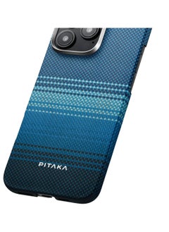 PITAKA Tactile Woven Ultra Slim Case for iPhone 16 Pro with Raised Camera Lip / Woven Touch / Compatible with MagSafe / Drop and Damage Protection - Moonrise  - Image 3