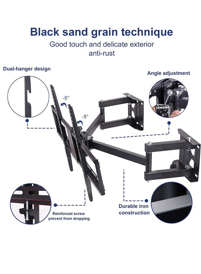 TV Wall Bracket Mount: Corner TV Wall Mount Swivels Tilts Extends for 32-65 inch LCD LED Plasma Flat Screens VESA from 200x 100 to 600x400 up to 35KG - Image 5