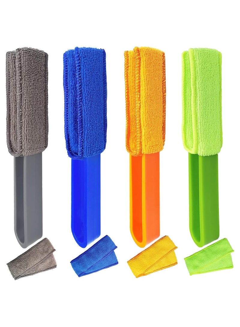 SYOSI 4 Pack Window Blinds Cleaner Duster Brush Blinds Duster with 4 Microfiber Sleeves Blinds Cleaning Tools for Window Blinds Air Conditioner Vents Fans Car Vents Jalousie Dust - Image 1