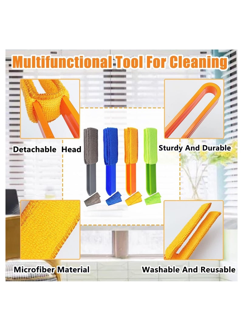 SYOSI 4 Pack Window Blinds Cleaner Duster Brush Blinds Duster with 4 Microfiber Sleeves Blinds Cleaning Tools for Window Blinds Air Conditioner Vents Fans Car Vents Jalousie Dust - Image 5