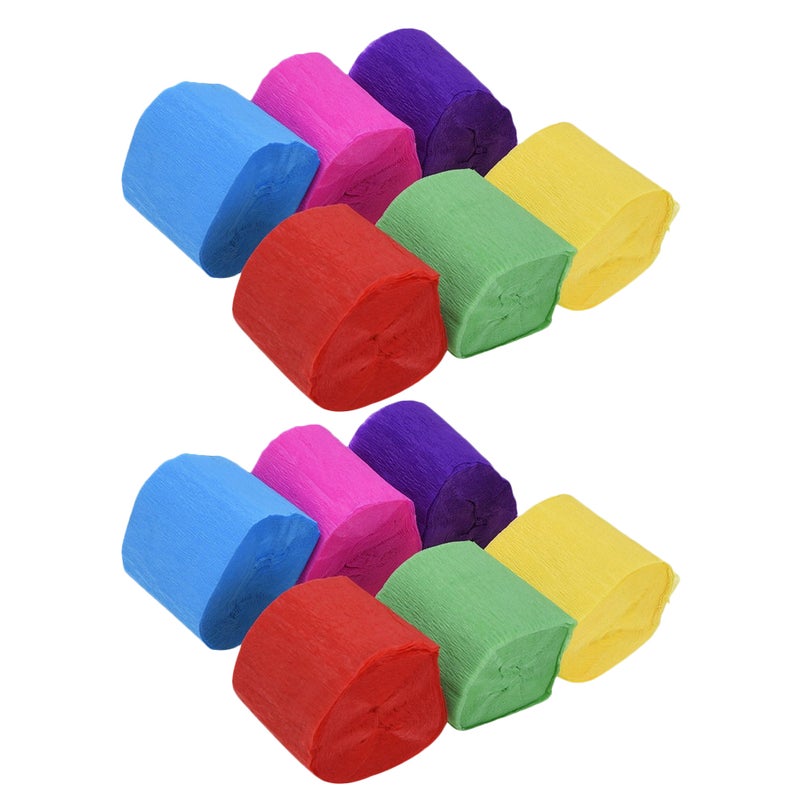 12 Pcs Crepe Paper Party Streamer Paper Decorations for Birthday Wedding Concert and Various Festivals (9m/Roll) - Image 1