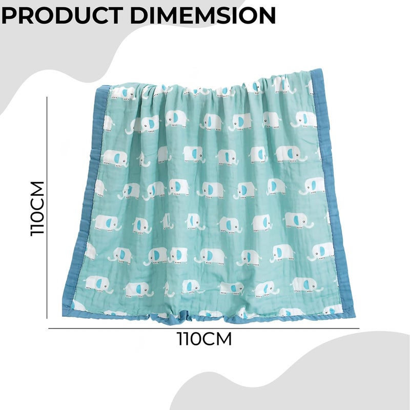 Bembika Baby Blankets for Boys Girls Fleece Throw Baby Blanket Unisex Baby Essentials for Newborn Infants Stroller Blanket Crib Swaddling Baby Blanket for Kids Toddlers - Sage Elephant - Image 3