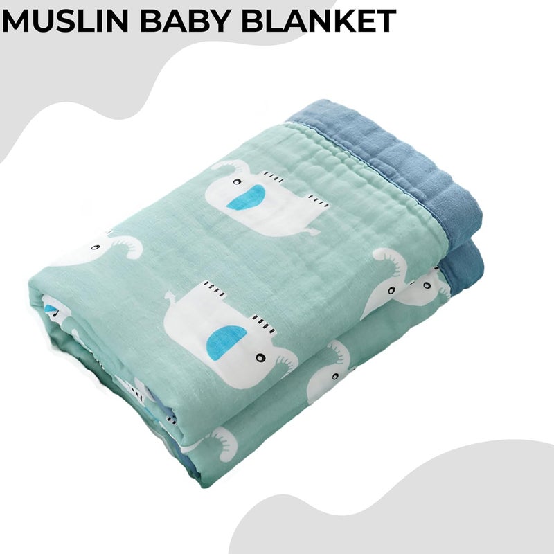Bembika Baby Blankets for Boys Girls Fleece Throw Baby Blanket Unisex Baby Essentials for Newborn Infants Stroller Blanket Crib Swaddling Baby Blanket for Kids Toddlers - Sage Elephant - Image 2