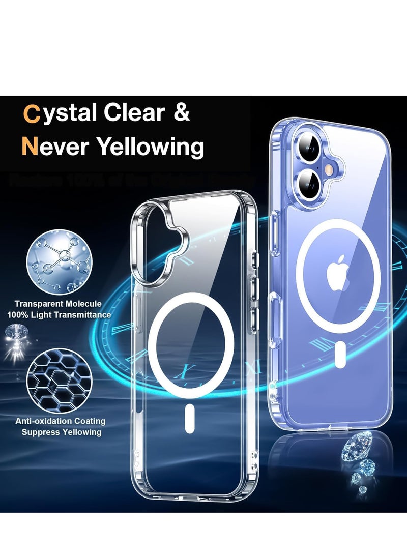ELTRAZONE iPhone 16 Case - Clear with Screen Protector & Camera Lens Protector, Slim MagSafe-Compatible Shockproof Silicone TPU Bumper & Hard PC Cover - Image 4