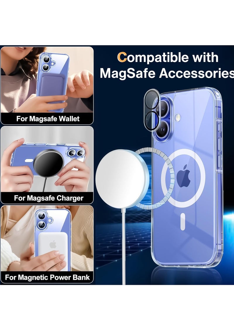 ELTRAZONE iPhone 16 Case - Clear with Screen Protector & Camera Lens Protector, Slim MagSafe-Compatible Shockproof Silicone TPU Bumper & Hard PC Cover - Image 5