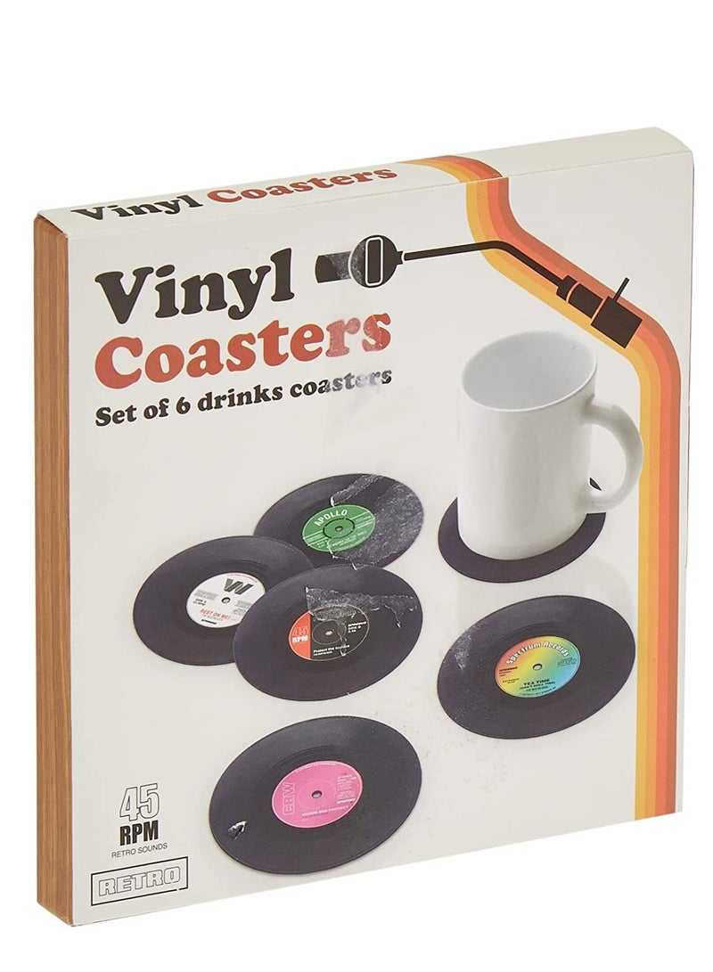 Cool Baby Retro Vinyl Record Coasters Funny Drink Holder Place Mat Set Of 6  - Image 3