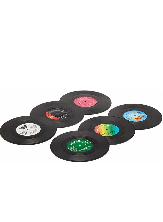 Cool Baby Retro Vinyl Record Coasters Funny Drink Holder Place Mat Set Of 6  - Image 1