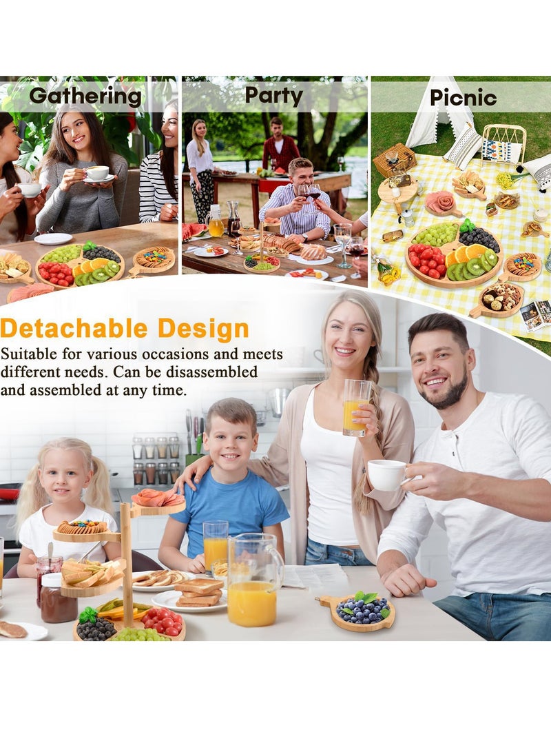 عام رف تخزين خشبي متعدد الطبقات، صينية حلوى السوشي المكتبية على شكل غير منتظم، طبق عشاء، طبق كعكة متعدد الطبقات - Image 3