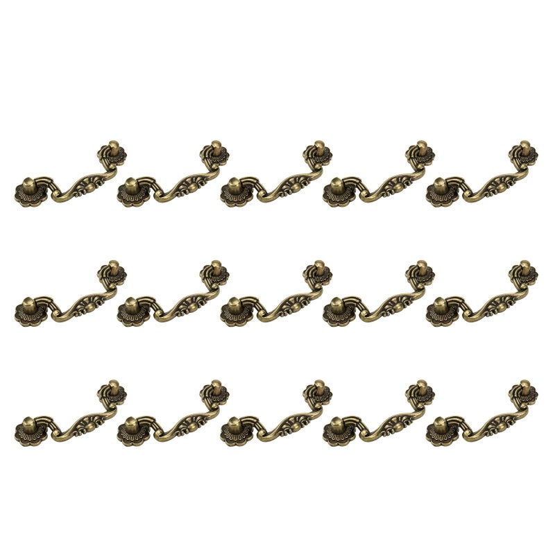Mcredy 5 Pcs Cabinet Handles Zinc Alloy Retor Bronze Drawer Cabinet Pulls Dresser Handle for Kitchen Closet Wardrobes 3 Mounting Hole Distance - Image 2