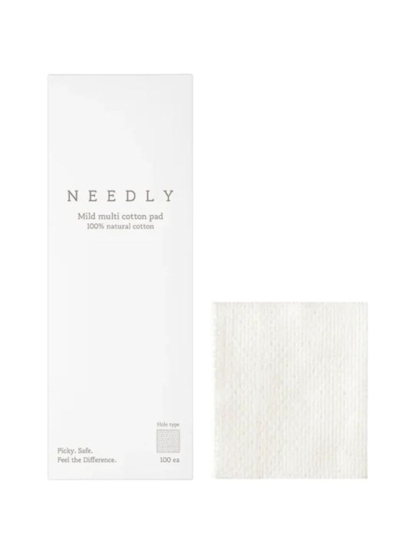 Needly Mild Multi Cotton Pad 100% Pure Cotton 100 unit - Image 1