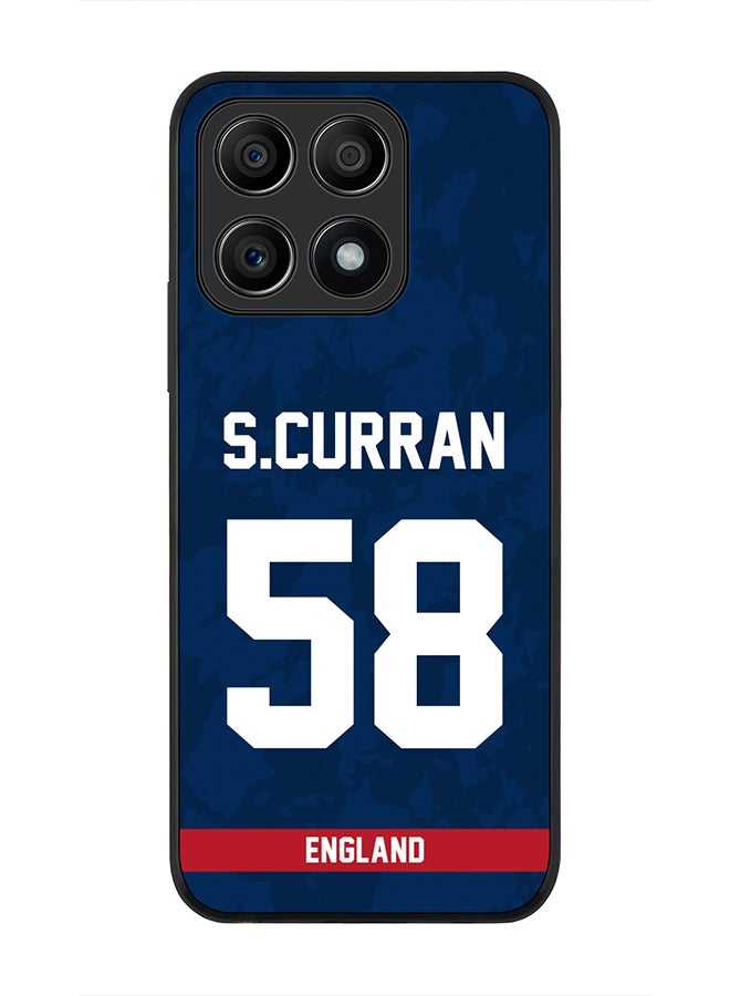 Stylizedd Rugged Black Edge Case for Honor X8A 4G, Slim fit Soft Case Flexible Rubber Edges Thin Cover - Player Name - Sam Curran, Jersey Number- 58 - Image 1