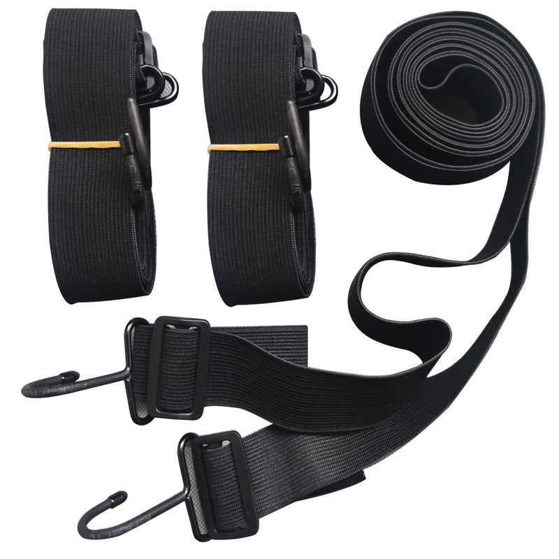 SEAZEN Car Cover Straps Wind Protector 3Pcs Adjustable Elastic Windproof Ropes Protect Car Cover from High Winds Universal Fit Most Cars Black
