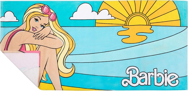 Franco Barbie Super Soft Cotton Bath/Pool/Beach Towel, Barbiecore 58 in x 28 in, (Official Barbie Product) By - Image 5