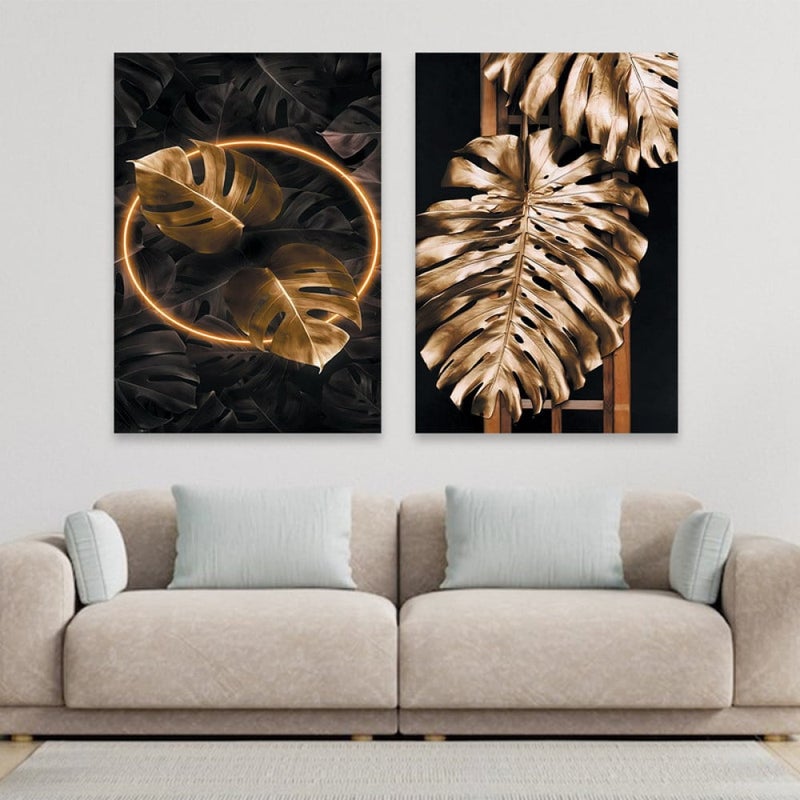 Marktna A double canvas painting with a modern design, total size 80 x 60 cm - Image 1