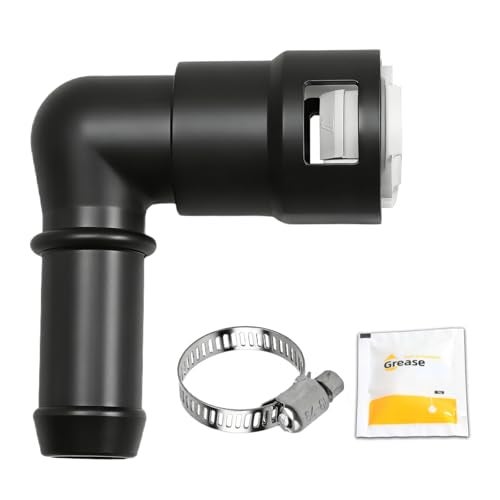EVRBUL Heater Hose Connector 58 Tube to 58 Hose Fit for Chevy Ford GMC Buick Jeep Dodge Chrysler Cooling System Adapter 90 Degree Elbow Connector with Clamp Replace 15139564 800416 - Image 1