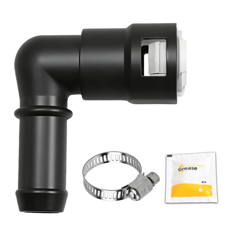 EVRBUL Heater Hose Connector 58 Tube to 58 Hose Fit for Chevy Ford GMC Buick Jeep Dodge Chrysler Cooling System Adapter 90 Degree Elbow Connector with Clamp Replace 15139564 800416 - Image 3