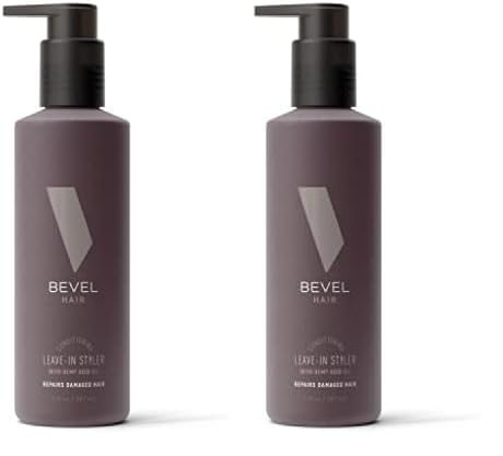 Bevel Leave In Conditioner for Men Curly Hair Conditioner with Hemp Seed Oil and Biotin Detangles Moisturizes and Strengthens Hair 7 Oz Pack of 2