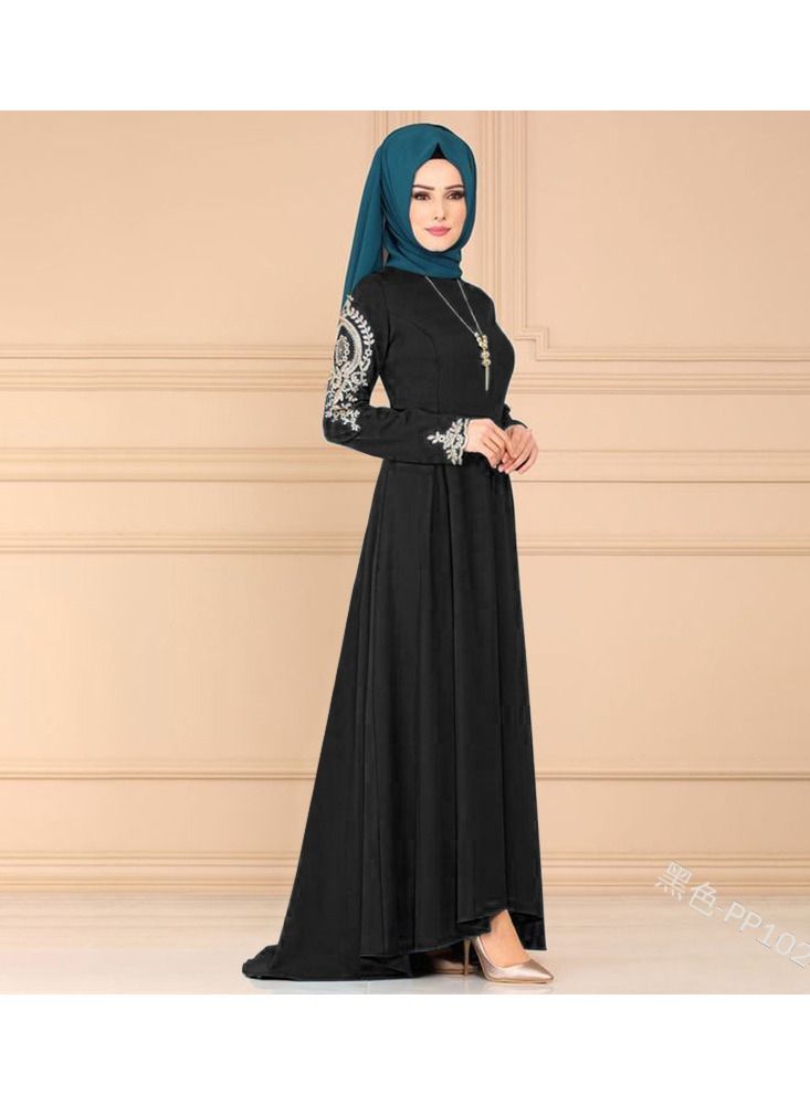 Long Sleeves Abaya With Hijab Black 