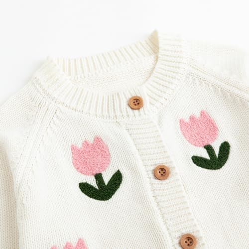 Simplee kids Baby Sweater Beige Girl Sweater Knitted Cardigan for Toddler 1-9Years Spring Kids Solid Jacket Beige - Image 4