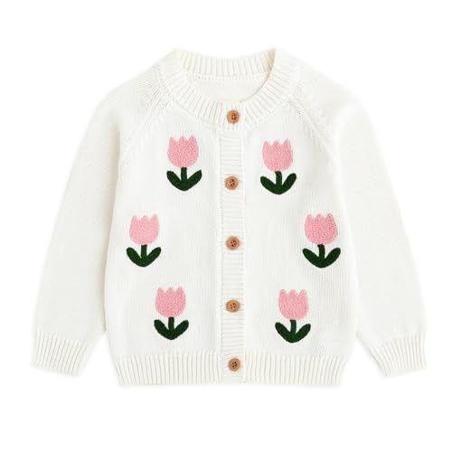 Simplee kids Baby Sweater Beige Girl Sweater Knitted Cardigan for Toddler 1-9Years Spring Kids Solid Jacket Beige - Image 1