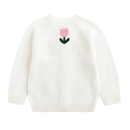 Simplee kids Baby Sweater Beige Girl Sweater Knitted Cardigan for Toddler 1-9Years Spring Kids Solid Jacket Beige - Image 2