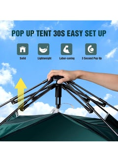 AIWANTO Pop Up Tent Double Doors Frame Garden Picnic Hiking Tent Light and Practical Popup Tent Waterproof for Camping for 3-4 People 200 * 200 * 135cm  - Image 2