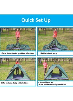 AIWANTO Pop Up Tent Double Doors Frame Garden Picnic Hiking Tent Light and Practical Popup Tent Waterproof for Camping for 3-4 People 200 * 200 * 135cm  - Image 3