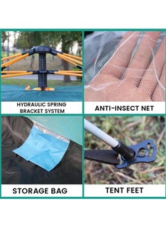 AIWANTO Pop Up Tent Double Doors Frame Garden Picnic Hiking Tent Light and Practical Popup Tent Waterproof for Camping for 3-4 People 200 * 200 * 135cm  - Image 4