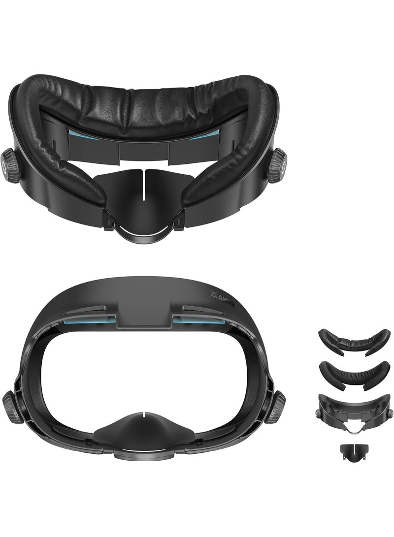 AMVR غطاء وجه مطور لميتّا كويست 3 واجهة وجه متوافقة مع ملحقات ميتّا/أوكولوس كويست 3، مع زر قابل للتعديل، غير متوافق مع ميتّا كويست 3S - Image 1