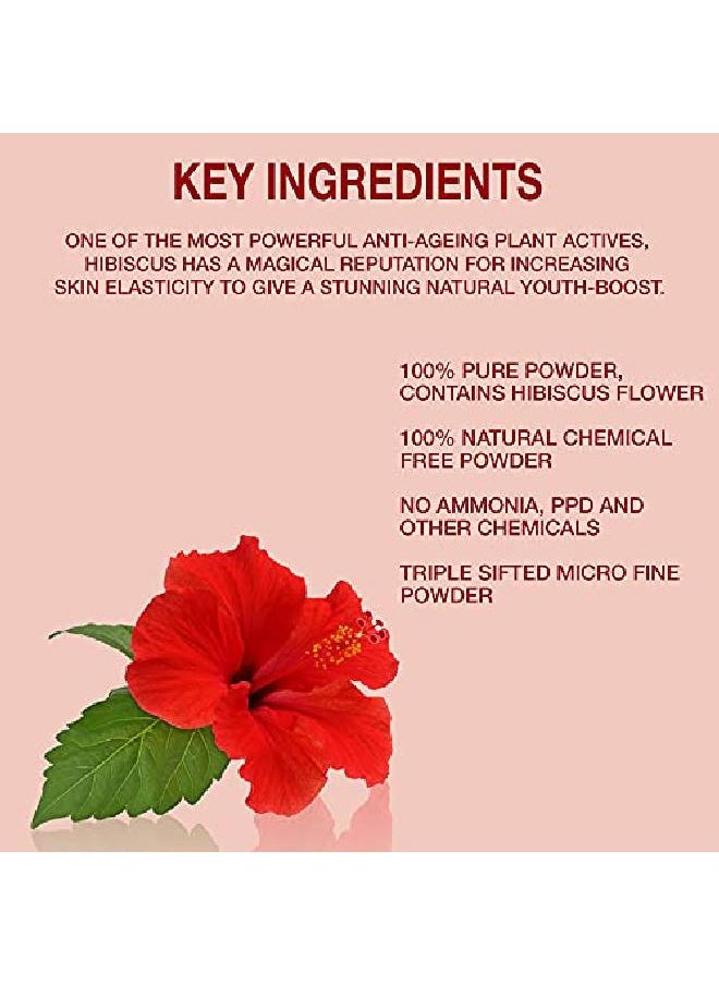 Pure Herbology Pure Natural Hibiscus Flower Powder For Face Packs And Hair Growth Care 100Gm  - Image 5