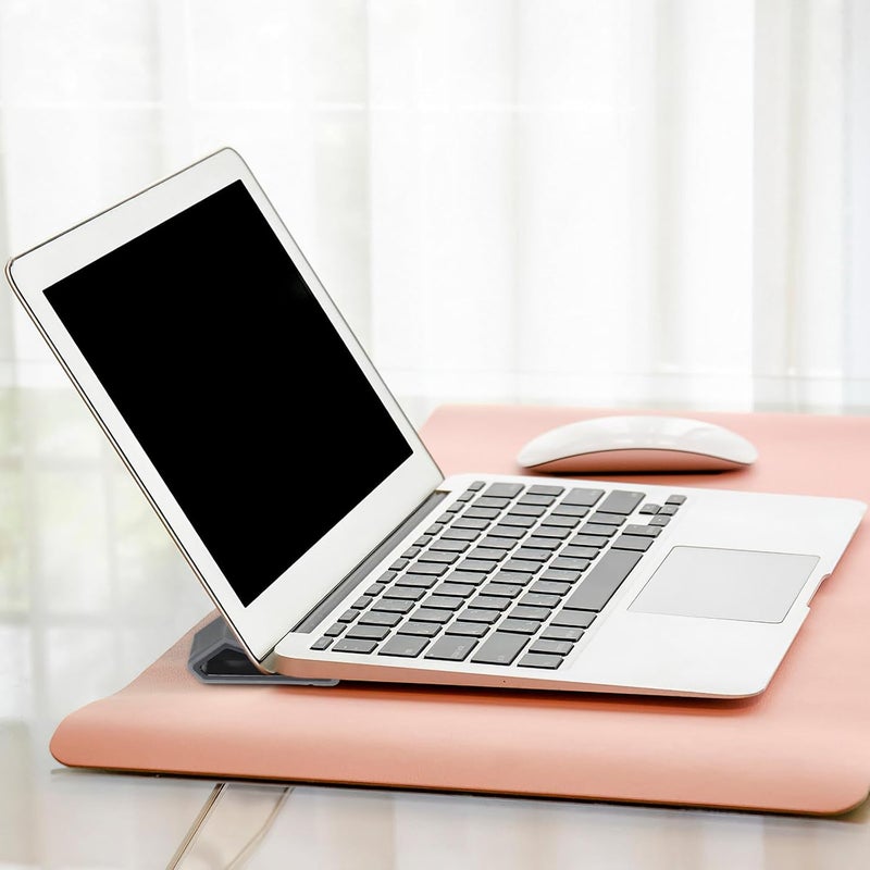 Adjustable Laptop Stand for Desk 2pcs Portable Cooling Holder Anti-Skid Base Gray Laptop Riser Compatible Notebooks and Computers - Image 5