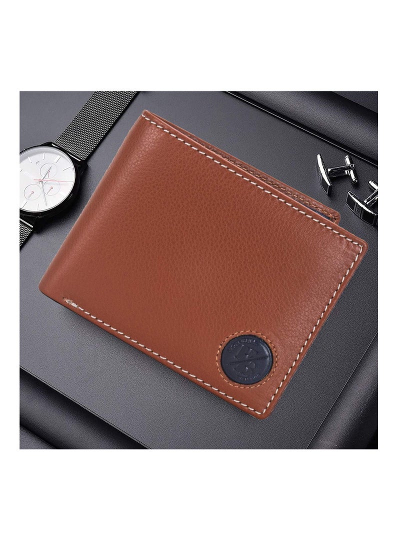 HORNBULL Bill Men’s Leather Wallet, Rust/Navy, Modern  - Image 4